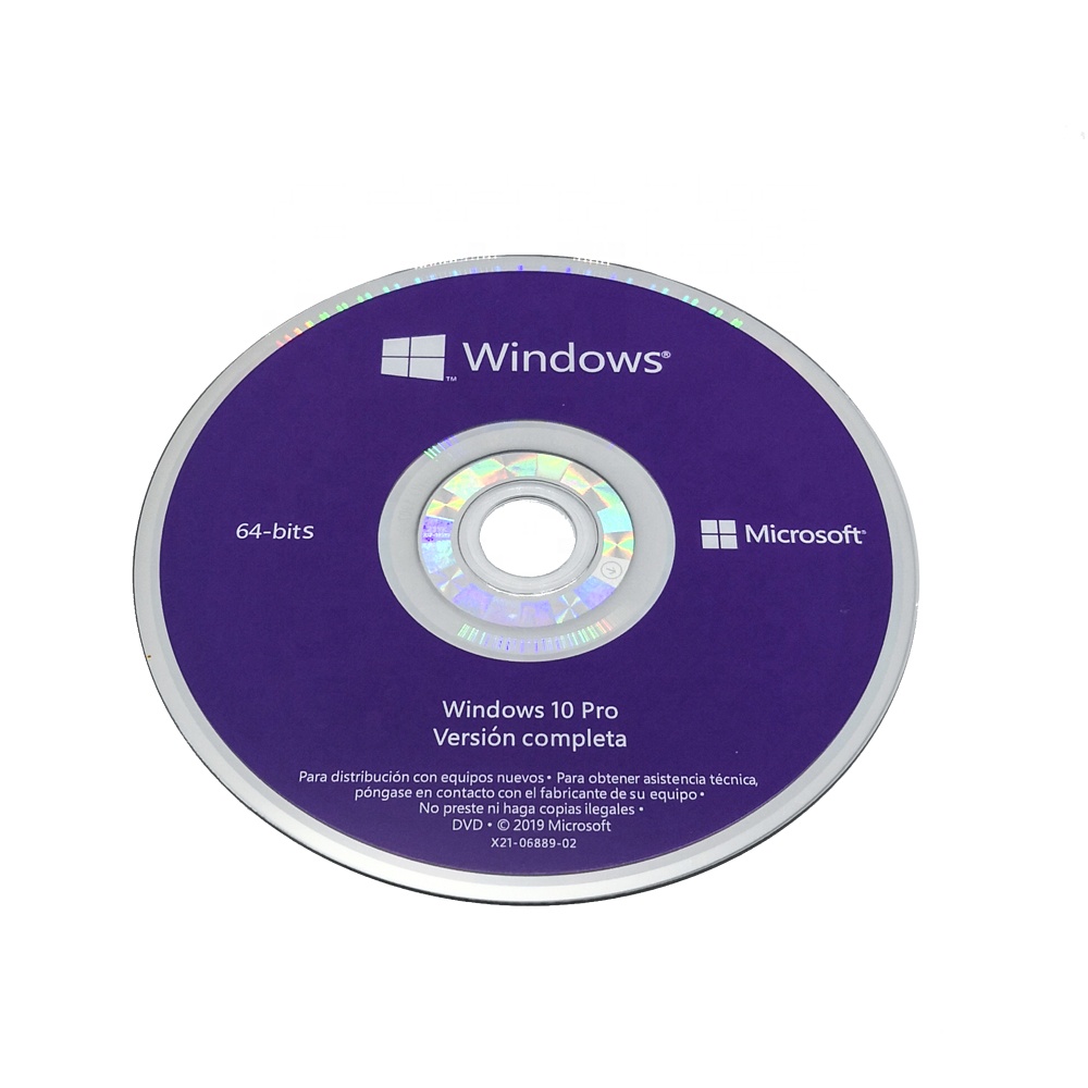 Microsoft Windows 10 Pro 64 Bit System Builder OEM - PC Disc
