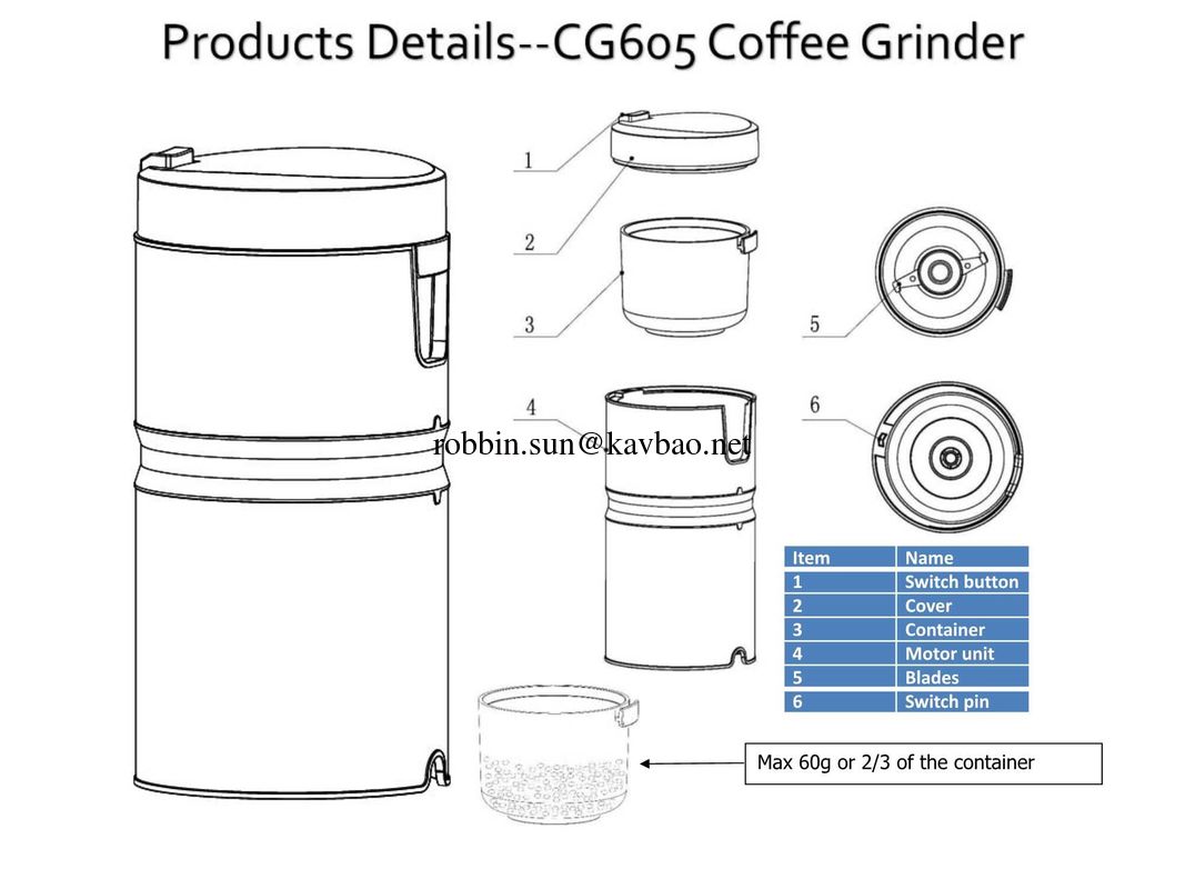 CG605 Stainless Steel Coffee Grinder