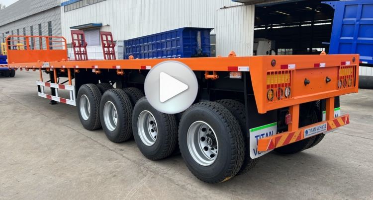 4 Axle 40 Foot Flatbed Semi Trailer with Front Wall for Sale in Mauritius