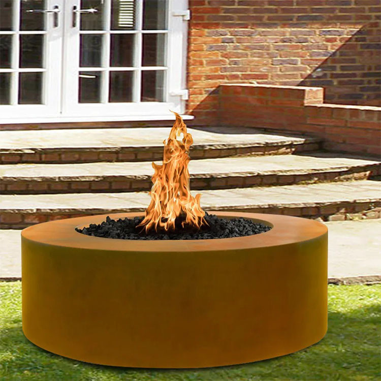 Portable Round Outdoor Garden Corten Steel Fire Pit Camping For Outside Wood Burning For Outdoor And Garden