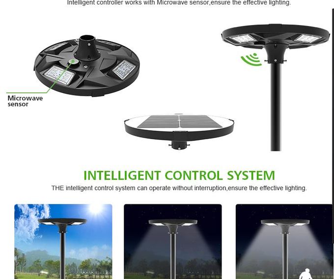 Outdoor Waterproof IP66 integrated Solar Power Led Garden Post Lights with Motion Sensor 3