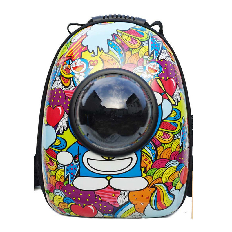 Cartoon Customized Plastic Pet Carrier Outdoor Space Dog Bags