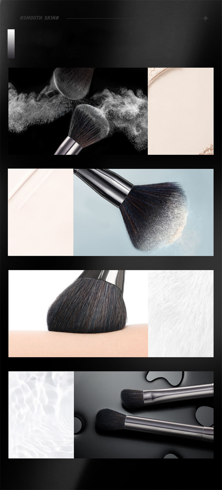 Private Label Black 8pcs Makeup Brush High End Make Up Brush Unbranded Makeup Brush Set With Bag