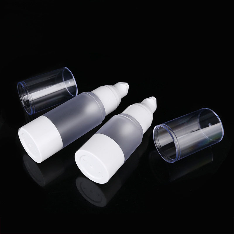 Frosted White Plastic PP Airless Cosmetic Bottles Round Lotion Pump Bottle 1