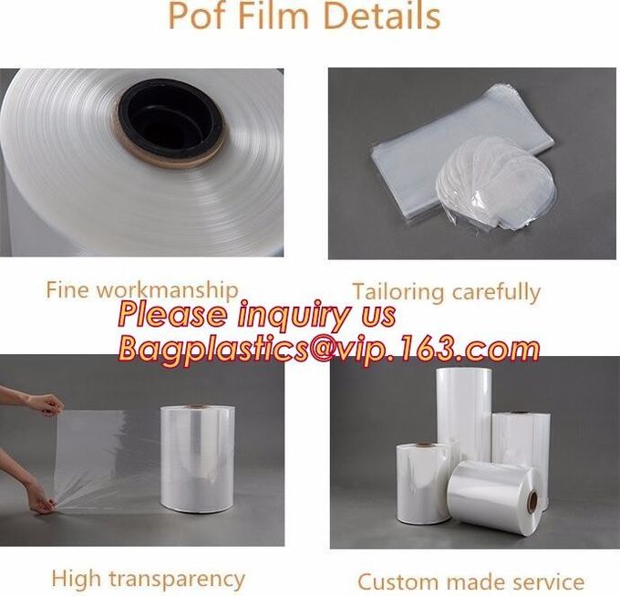 PE Shrink Film White 4m x 50m 210um,Automatic POF Film Heat Shrink Wrap,Food Grade POF shrinkable label Shrink Film pack 11