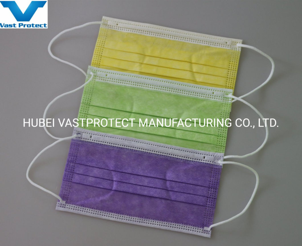 Factory Type I II Iir Protective Black White Earloop PP 3ply Non-Woven Disposable Face Mask