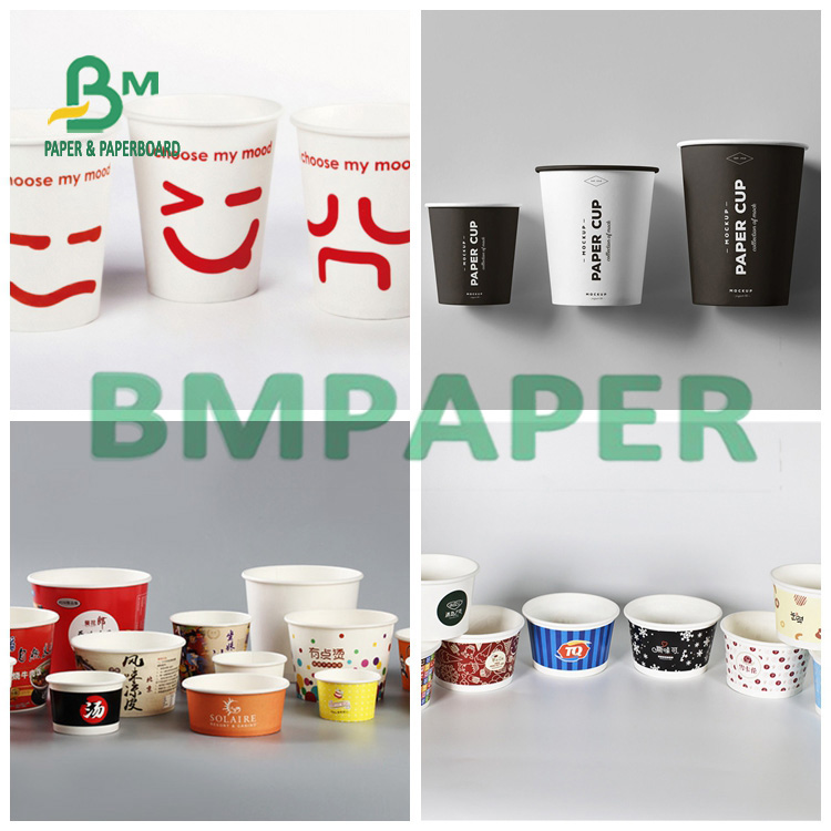 230g + 15g Single Side PE Coated Cup Paper With Virgin Wood Pulp