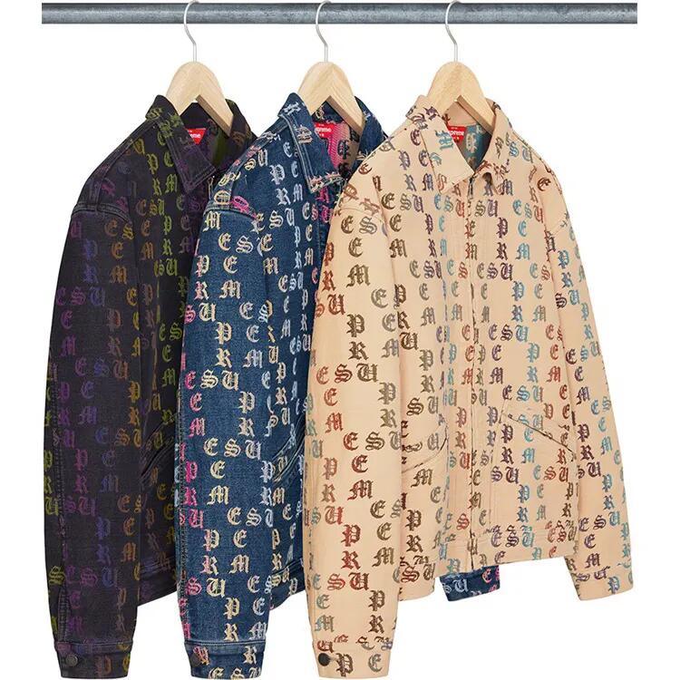Winter Custom Vintage Loose Oversized All Over Embroidered Denim Jackets Men