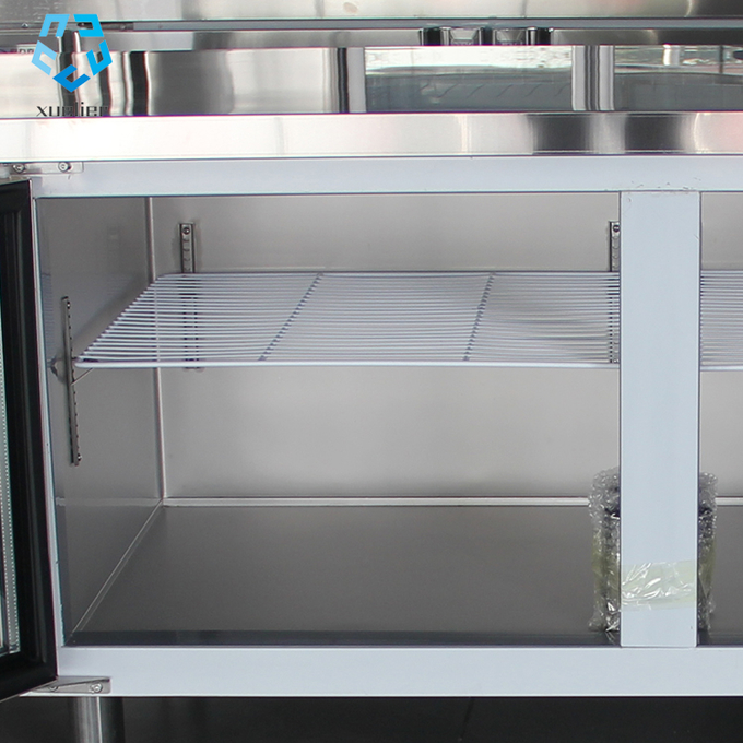 Stainless steel commercial refrigerator workbench in the back kitchen of hotel restaurant 7