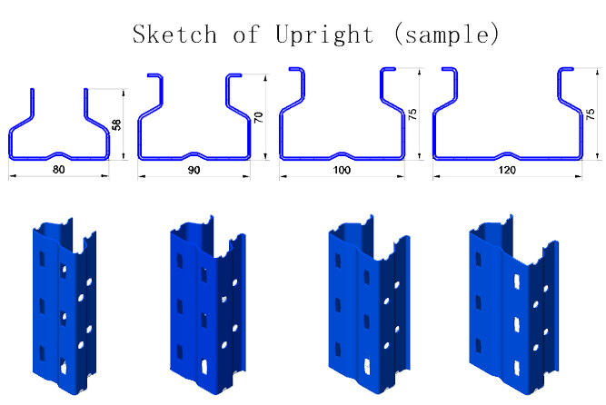 drawing profile of upright