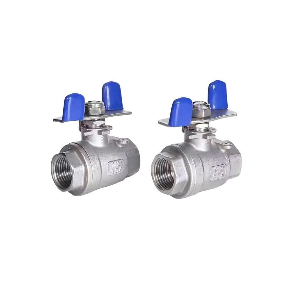 201/304 Stainless Steel Female Thread Butterfly Handle 2PC Ball Valve