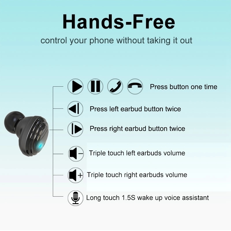 Bluetooth Tws Black Noise Cancelling True Wireless Handsfree Earbuds (for iPhone)