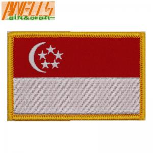 China Singapore Flag Embroidered Patch Singaporean Iron-On National Emblem Embroidry on sale 