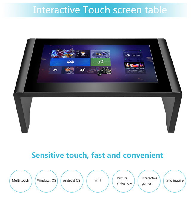 43 Inch Customization Smart Touch LCD Multitouch Coffee Table With Windows