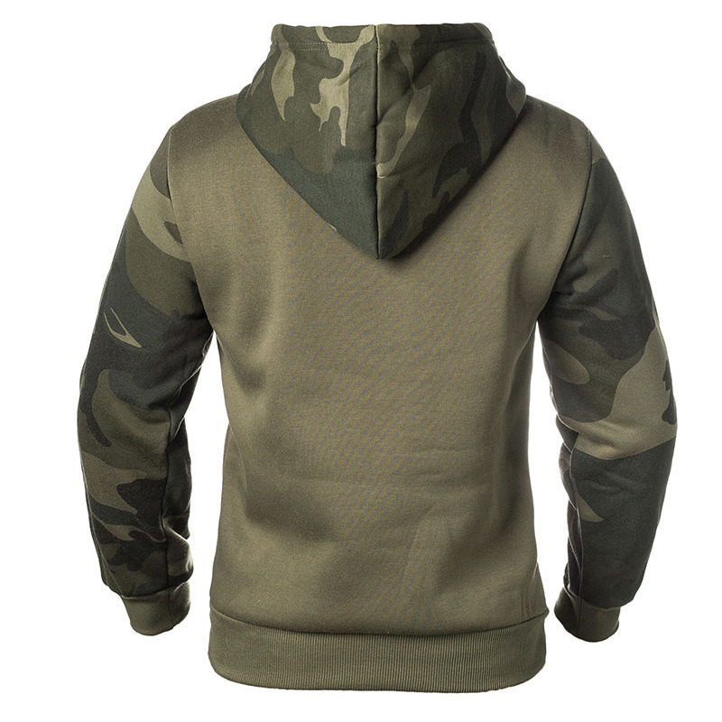 Autumn and Winter Camouflage Hoodie Men&prime;s Long-Sleeved Hooded Coat Heat Transfer Print Grab Sweater Hoodie