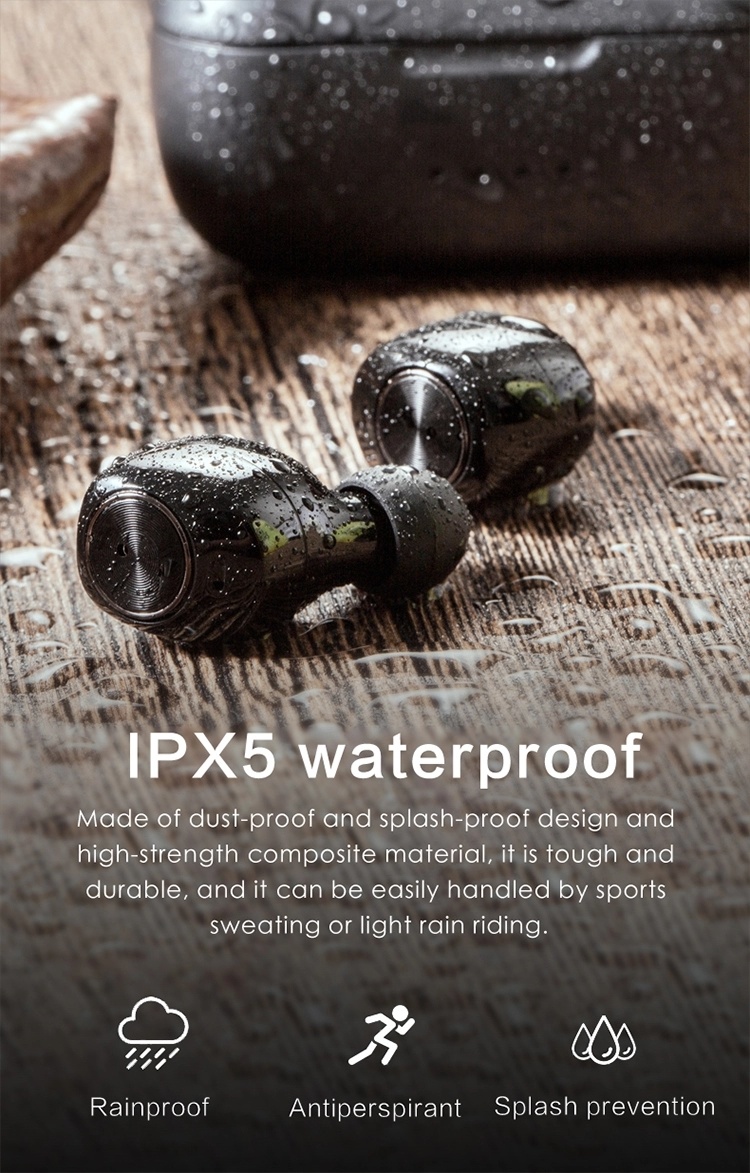 Noise Cancelling Waterproof Bluetooth True Stereo Wireless Earphone Earbuds