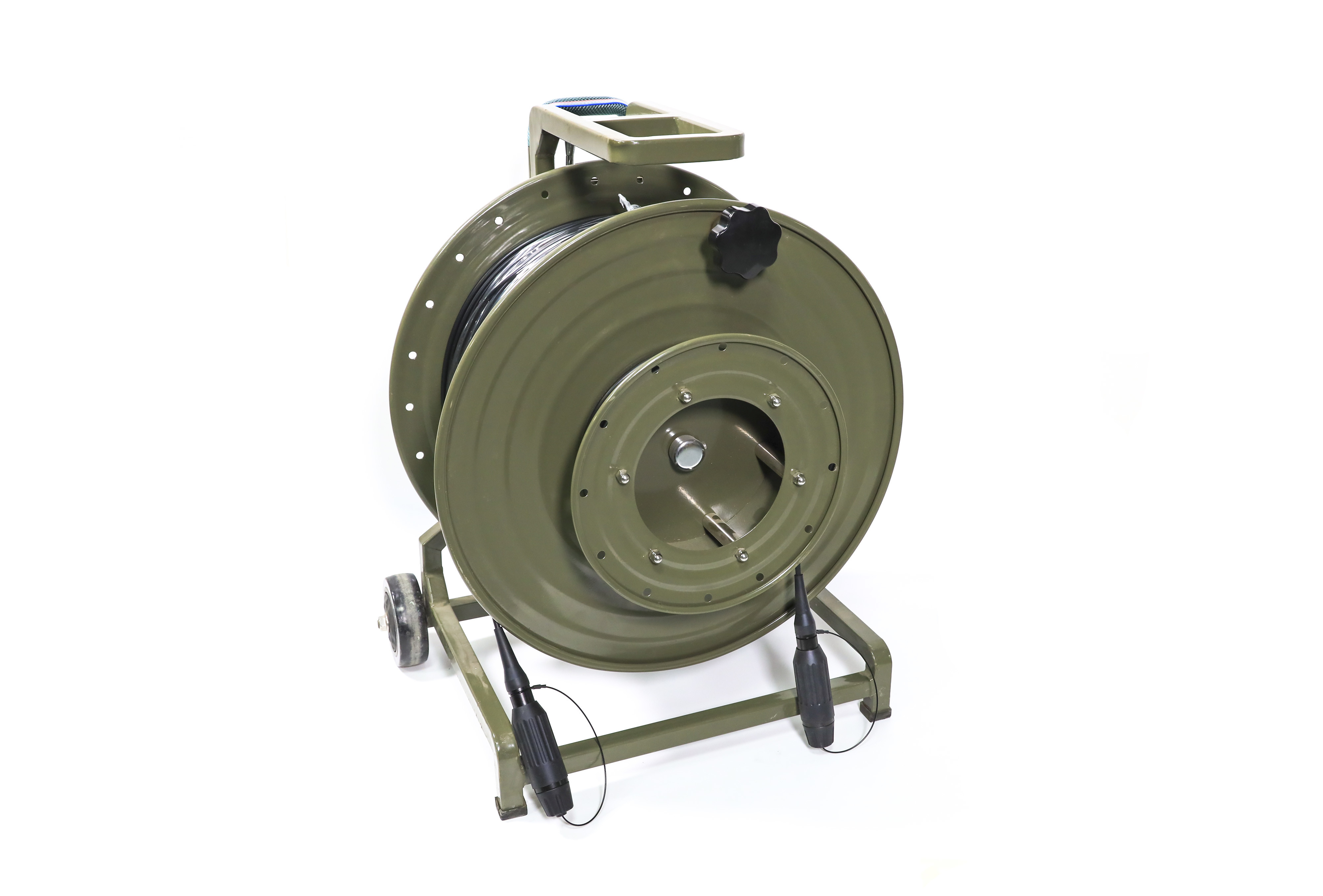pl160785195 remark - Tactical fiber optic cable reel with expanded beam fiber connector