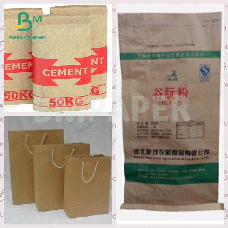 20kgs - 50kgs High Load Bearing Grocery Bags Kraft Liner Paper
