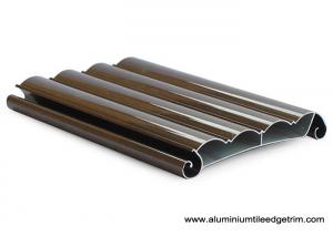 China Wood Grain Aluminium Rolling Shutter Door Profiles Electrophoresis Champagne on sale 