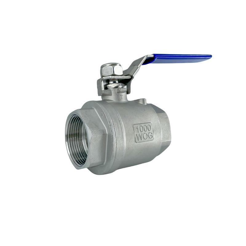 Manufacturer Stainless Steel Two Piece Ball Valve with Butterfly with Femal Thread