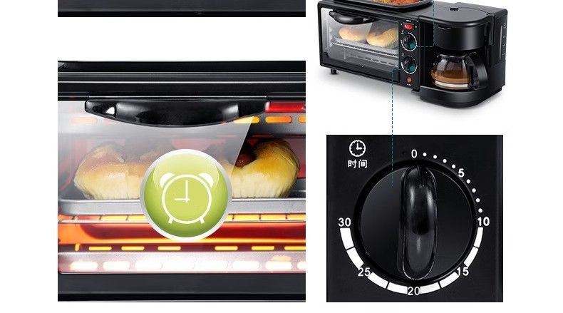 Electric Oven &amp; Coffee Machine &amp; Frying Pan - Multifunctional Breakfast Maker