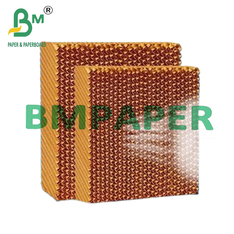 95g Brown Color Cellulose Paper Cooling Pad Wall For Poultry House Cooling System