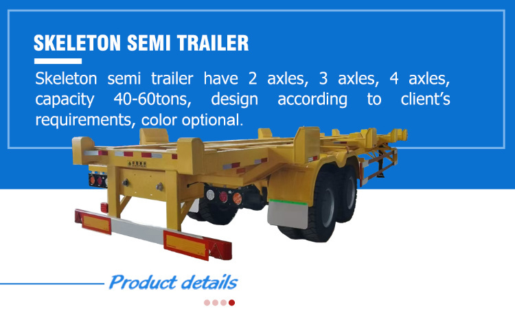 20 FT Double Axle Container Trailer Chassis Semi Trailers