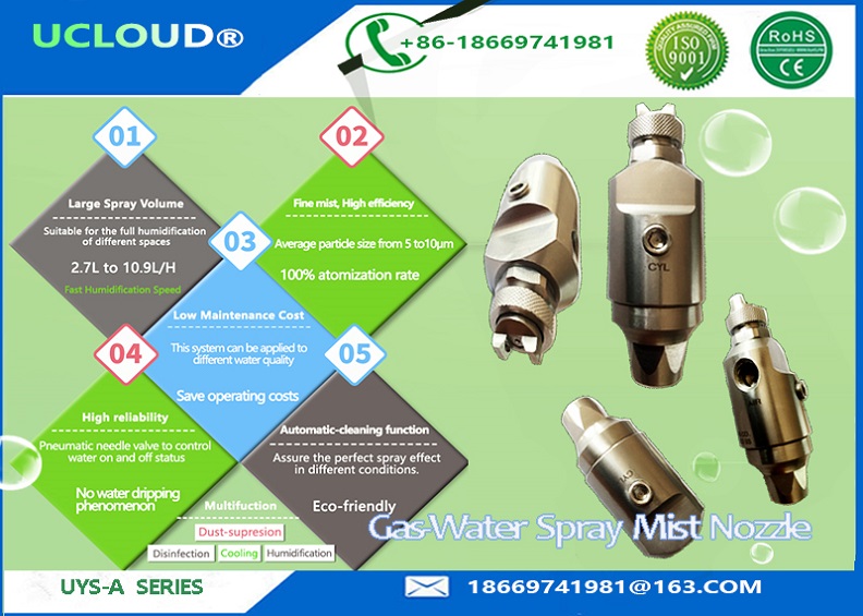 Low Pressure sprayer mist water cooling system with Stainless Steel jet spray nozzles fog cooling system