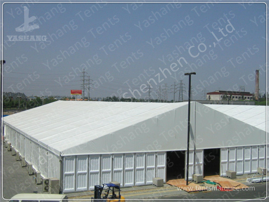 20M Width White Fabric Cover Outdoor Exhibition Tents / Outdoor Event Tent Aluminum Alloy Frofile
