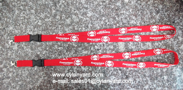 Red lanyard with release buckle