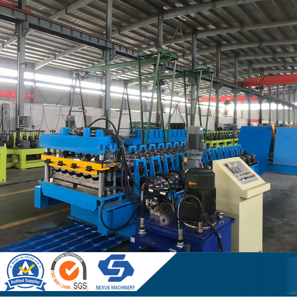 Nexus Machinery Roof Tile Sheet Roll Forming Machine with High Quality/ Metal Glazed Tile Making Machine with Gearbox transmission