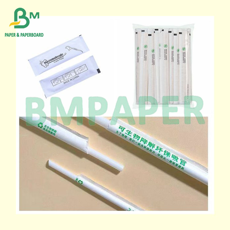 24gsm, 28gsm Food Grade Straw Wrapping Paper 32mm 7000m Rolls Packing