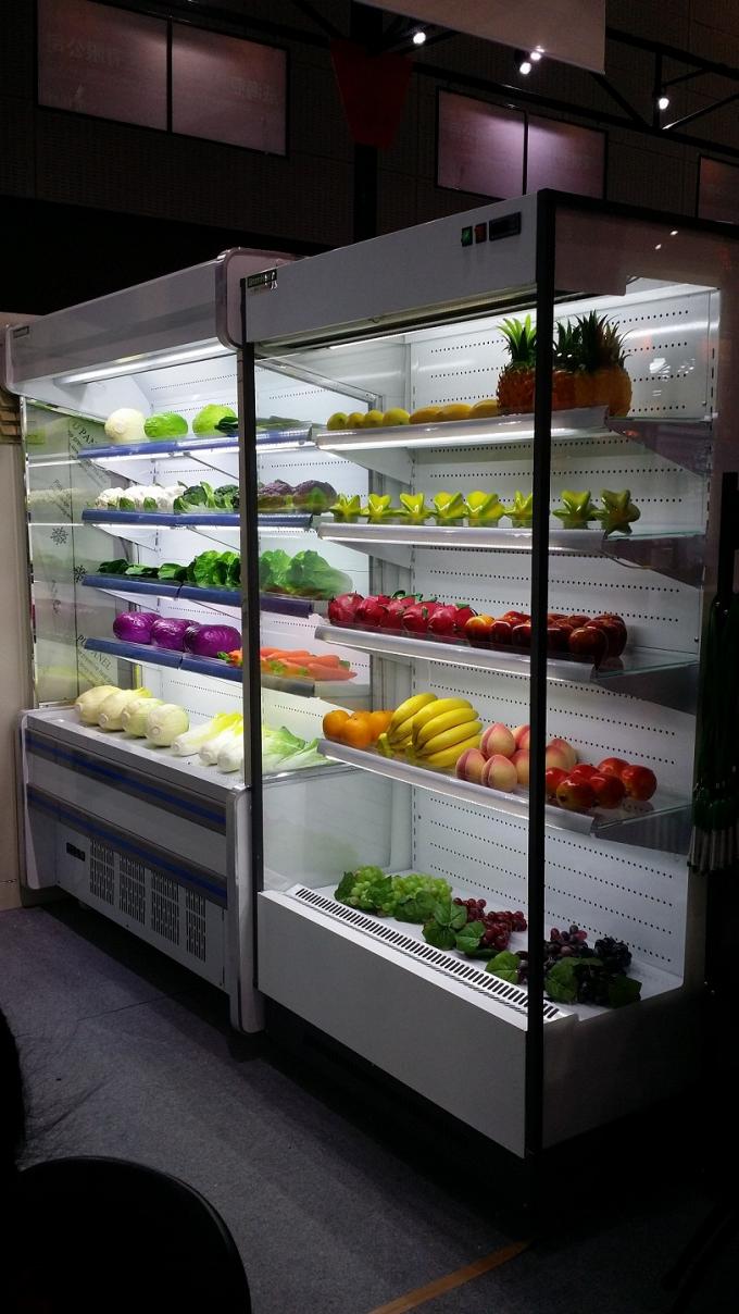 Supermarket Refrigeration Equipment Multideck Open Chiller Curve Glass