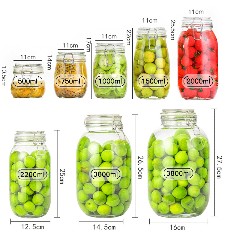 Wholesale Price 4oz 8oz 10oz Airtight Glass Glass Container Packing Jars Flip Lid Glass Jars
