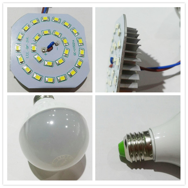 Aluminum High Brightness E27 7W LED Bulb Light with TUV/CE/GS/RoHS