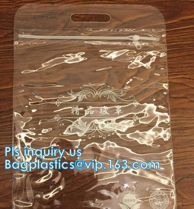Cosmetic K Clear Bubble Bags/Hot Sale Slider Zipper Bag, Slider Hook Hanging Zipper Bag, Slider Zipper PVC Pencil 7