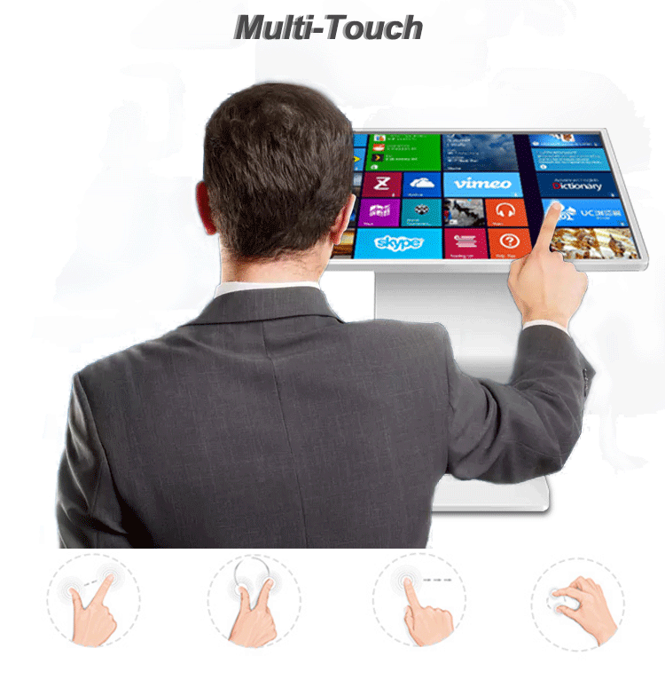 Advertisement display all in one pc wifi touch screen 43 Inch totem