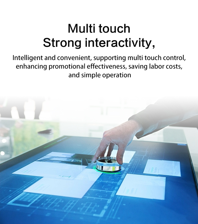 43'' Object Recognition Restaurants Smart Digital Interactive Multitouch Screen Coffee Table For Education