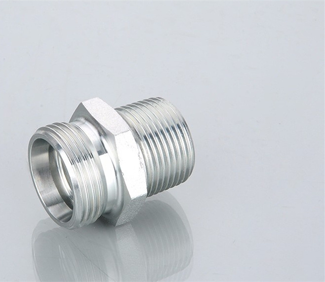 1CT/1dt BSPT Male Hydraulic Straight Connector Low/High Pressure Metric Thread Bite Type Tube Fittings Carbon/Stainless Adapter