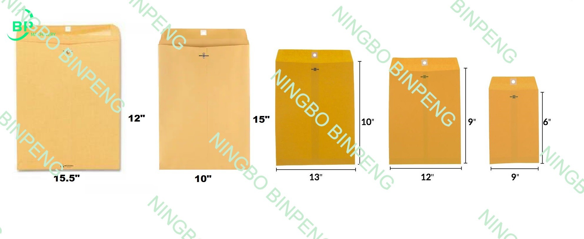 Kraft envelope with metal clasp and hole perforated 