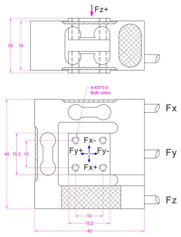 3 axis force transducer