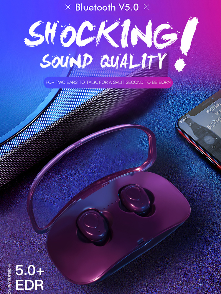Bluetooth 5.0 Wireless Earphone Tws in Ear Headphones Handsfree Earphones Headphone Sport Earbuds Headset for Phone with Mic