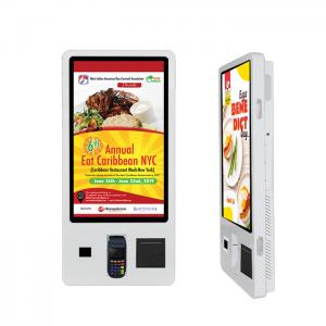 China 32 Self Service Ordering Kiosk Touch Screen Free Standing Payment Interactive on sale 