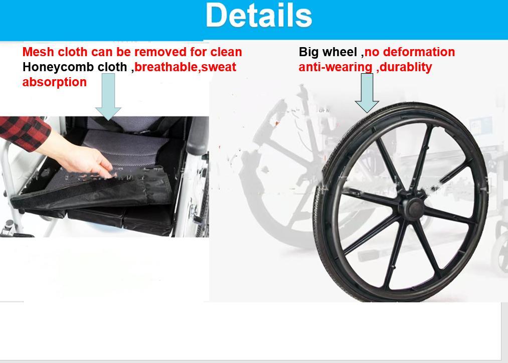 Cheap Economic Aluminum Alloy Manual Wheelchair for Elderly with Detachable Footrest