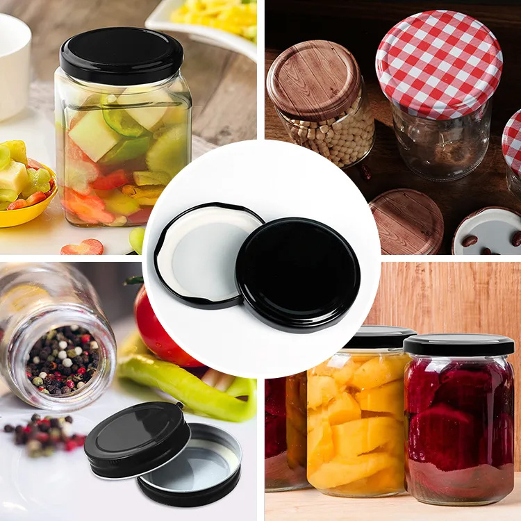 Wholesale 63mm 72mm 82mm Good Airtight Tinplate Food Storage Jar Iron Lids for Glass Storage Jar