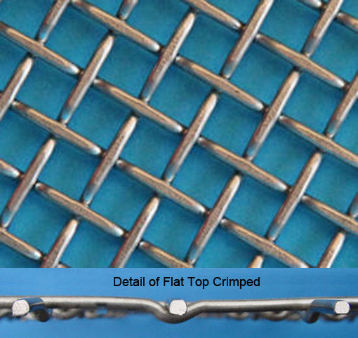 Stainless Steel Flat Top Crimped Wire Mesh, 4-60mm Opening, 1.6-5mm Wire