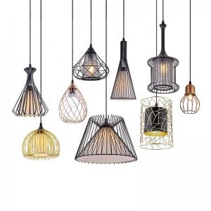 China E27 Industrial Vintage Cage Pendant Light Decorative Kitchen Chandelier Pendant Lights Modern on sale 