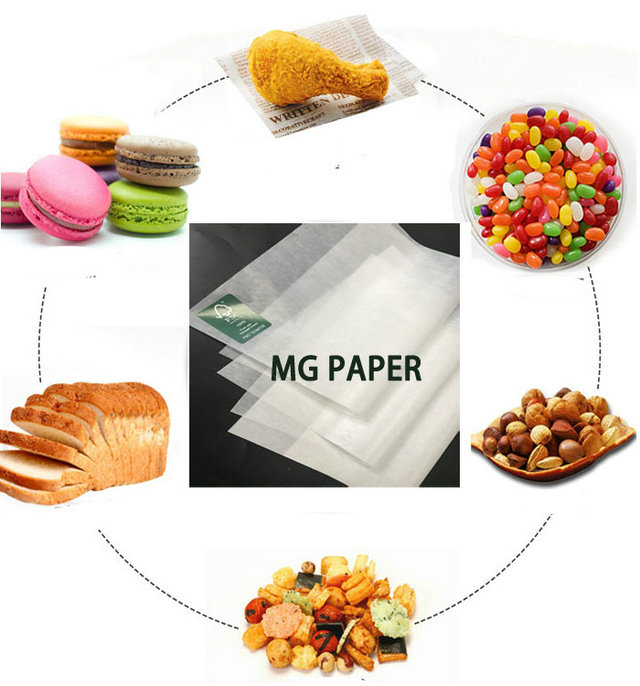 Moisture Proof 45/ 50 gram MG white Kraft Paper Roll for Food Wrapping 