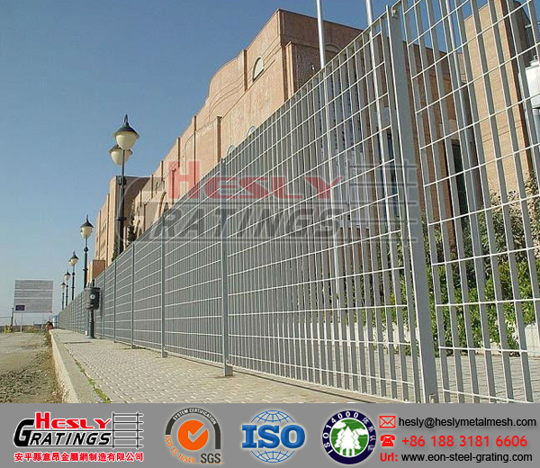galvanised steel grating fence