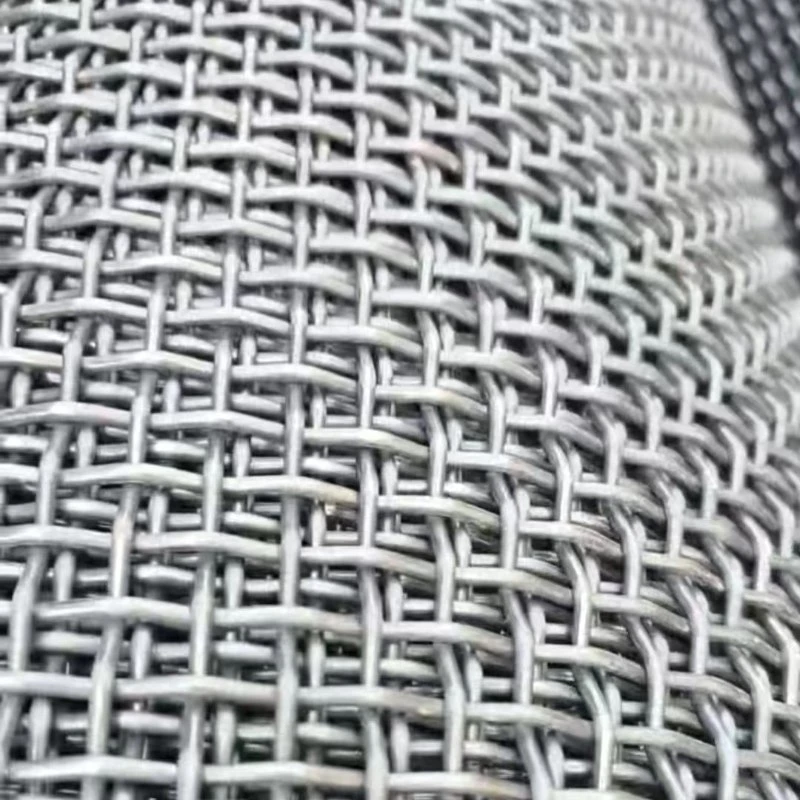 High Tensile Manganese Steel Wire Braided Mesh Quarry Rock Square Hole Crimped Wire Mesh Screen Mesh